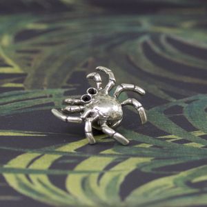 Wildlife brooch Spider silver small
