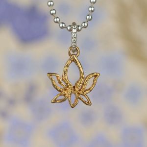 Anhänger Lotusblume Silber + Messing
