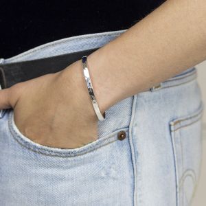 Klemarmband hamerslag zilver