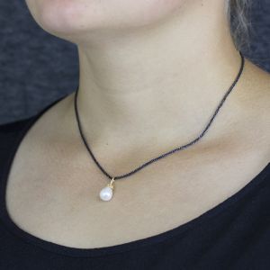 Plated pendant with freshwater pearl