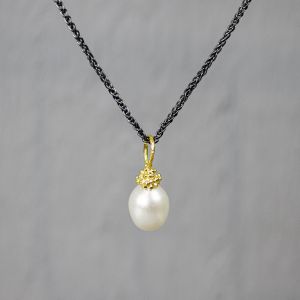 Hanger zilver verguld + Parel