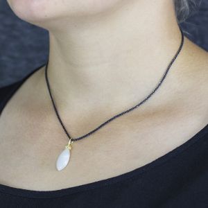 Pendant silver gold plated with moonstone