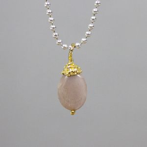 Pendant silver gold plated with brown moonstone