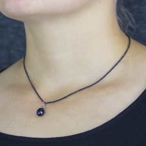 Hanger zilver + Parel grijs