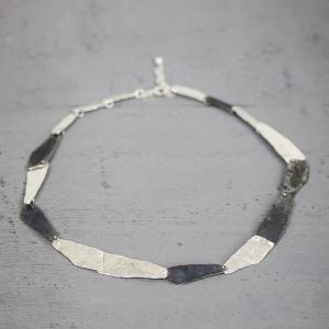 Collier zilver wit/oxy