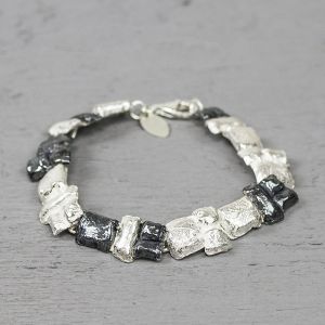 Bracelet silver oxy with squares