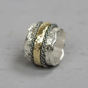 Ring silver with Goldfilled grandiose