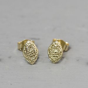 3D GOLD | Oorsteker 14 karaat goud navette klein