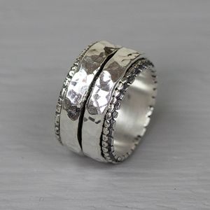 Ring zilver + oxy dubbel