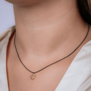 Collier zilver oxy met 14 karaat hartje klein