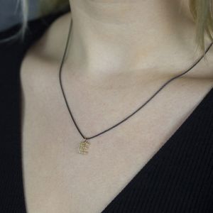 Collier zilver oxy + hanger 14 karaat alfabet