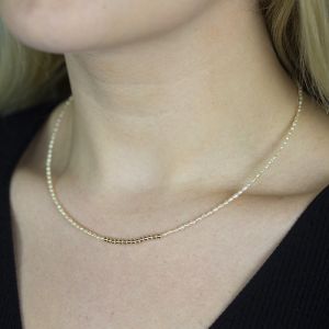 Collier met Goldfilled + Parel offwhite