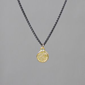 3D GOLD | Collier zilver oxy + 3D hanger G14K rond