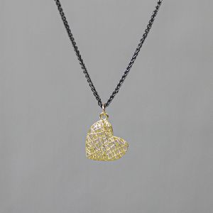 Halskette Silber Oxy + hänger G14K Herz klein