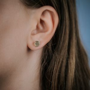 3D GOLD | Oorsteker 3D Hexagon G14K
