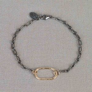 Armband zilver oxy + Goldfilled