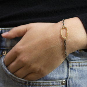 Armband zilver oxy + Goldfilled