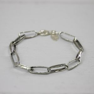 Bracelet silver oxy long link