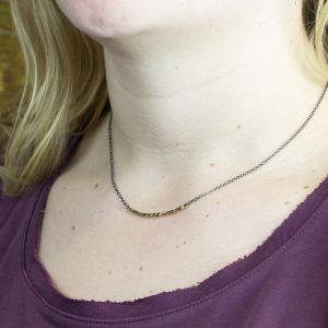 Collier zilver oxy met GF balkje