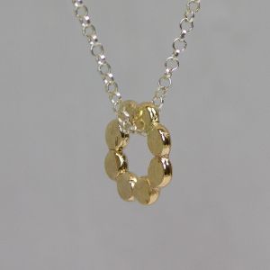 Collier zilver met Goldfilled bubbles bloem