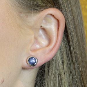 Oorsteker zilver oxy shiny + Kyaniet