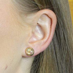 Oorsteker zilver verguld + Rutielkwarts