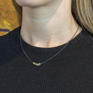 3D GOLD | Collier zilver oxy + hanger G14K 3D wave