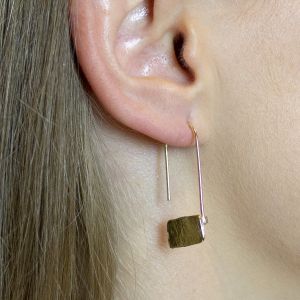 Oorhaak zilver verguld voet