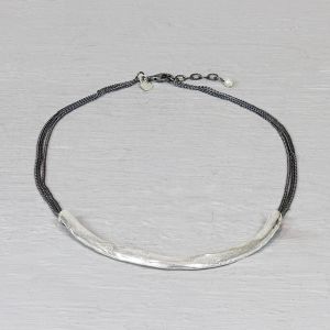 Collier 3-rijig met zilveren glimlach