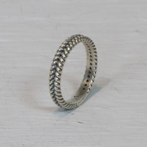 Ring silver oxy braid
