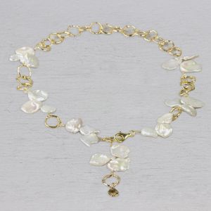 Necklace Queen gold plated + pearls