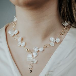 Halskette Queen vergoldet + Perlen
