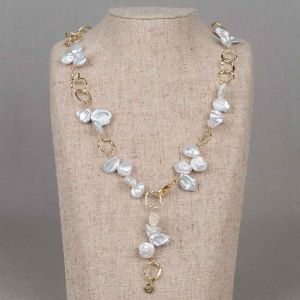 Collier Queen zilver verguld + parels