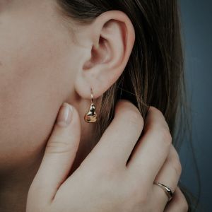 Oorhanger frommel zilver verguld