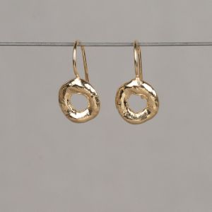 Oorhanger donut zilver verguld