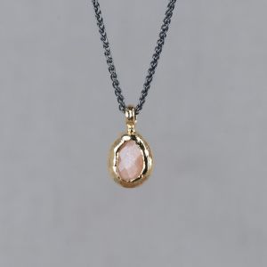 Necklace silver oxy + Pink Moonstone