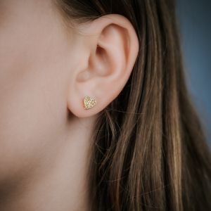 3D GOLD | Oorsteker 3D G14K hartje