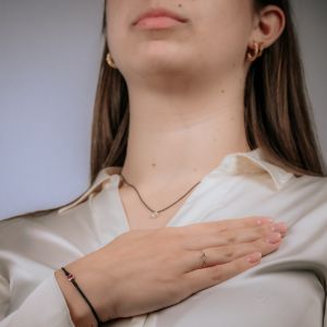 N.O.O.R. | Ring zwarte Diamant strak 0.02 ct