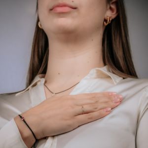 N.O.O.R. | Ring zwarte Diamant bloem 0.01 ct