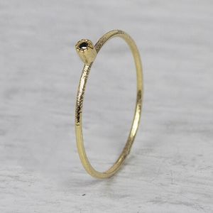 N.O.O.R. | Ring zwarte Diamant bloem 0.01 ct