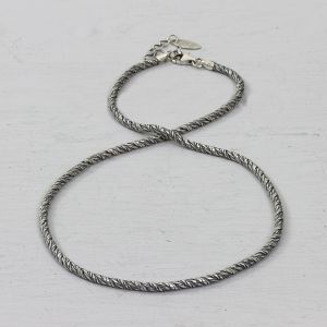 Necklace twisted silver oxy
