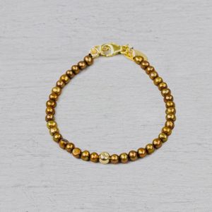 Bracelet Brown Pearl + Goldfilled