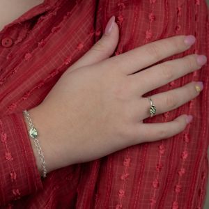 Armband zilver + 9 karaat ovaaltje