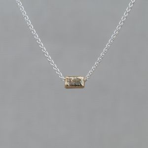 Necklace white silver + 9 carat barrel