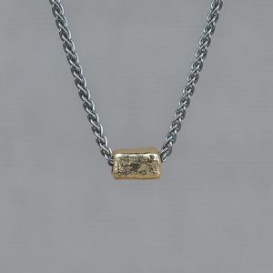 Necklace silver oxy + 9 carat barrel