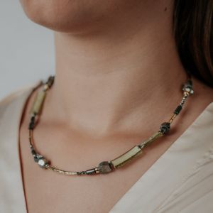 Necklace Goldfilled + RG + Pyrite