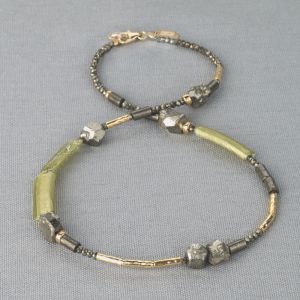 Halskette Goldfilled Röhren + RG + Pyrit