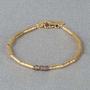 Armband vergoldet + Rohdiamant