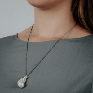 Collier zilver oxy + Pretty Perfect Pearl