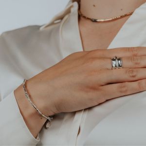 Armband zilver + a little touch of Goldfilled